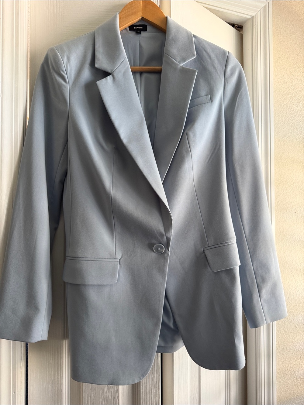 Express Light Blue Single-Button Women's Blazer